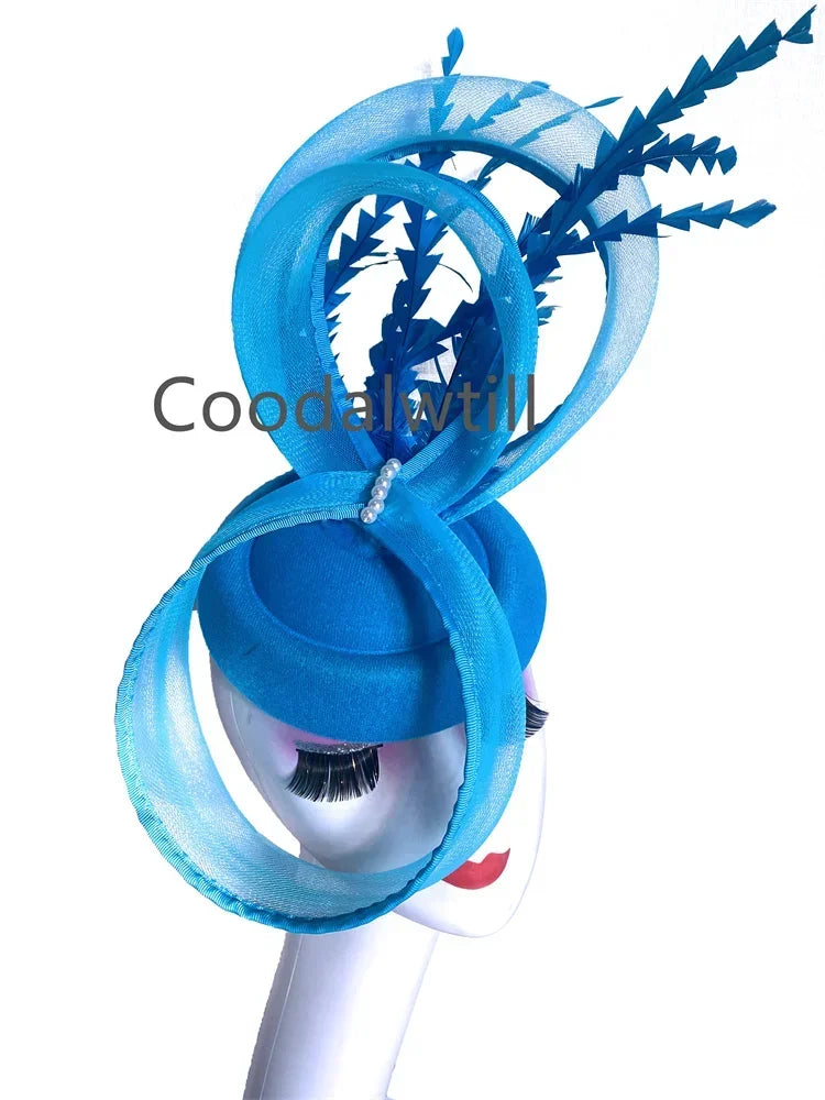 Feather Derbr Fascinator Hats Women Vintage Church Pillbox Cap Headband Ladies Elegant Cocktail Kentucky Headpiece Fascinators