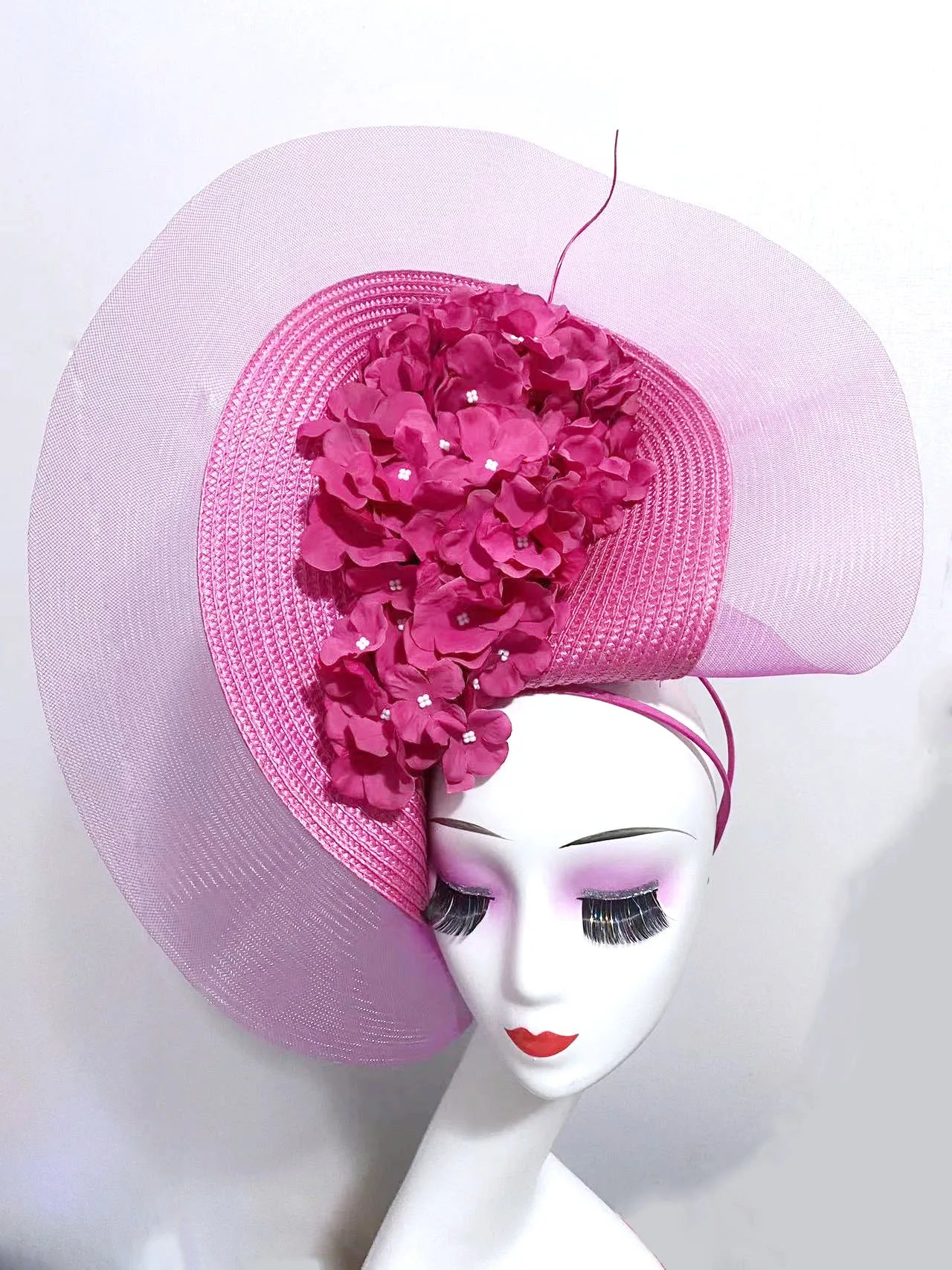 Women's Elegant Fascinator Pillbox Cap With Flower Luxury Party Derby Hat