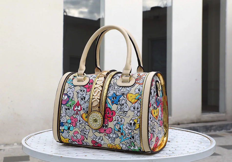 Large-capacity Women's Boston Barrel Handbags