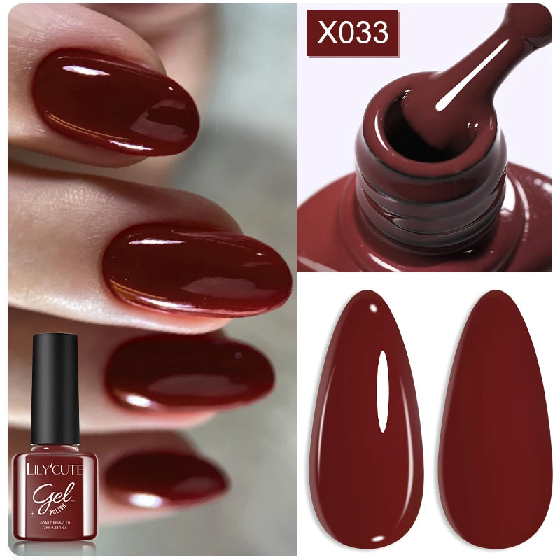 UV Gel Nail Polish | Brown Red Purple Coffee Shades | HotTrendyPicks