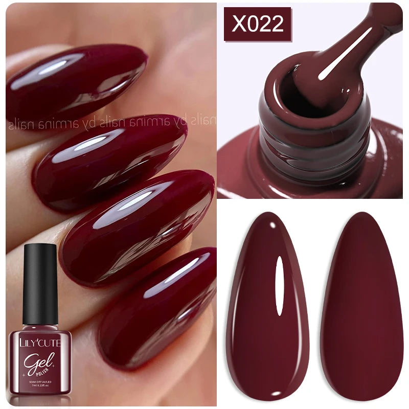 UV Gel Nail Polish | Brown Red Purple Coffee Shades | HotTrendyPicks
