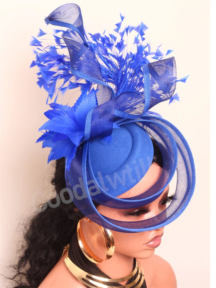 Wedding Mesh Pillbox Fascinator Hat Ladies Bride Kentucky Wedding Headwear Cocktail Church Party Chapeau Cap With Feather Clips