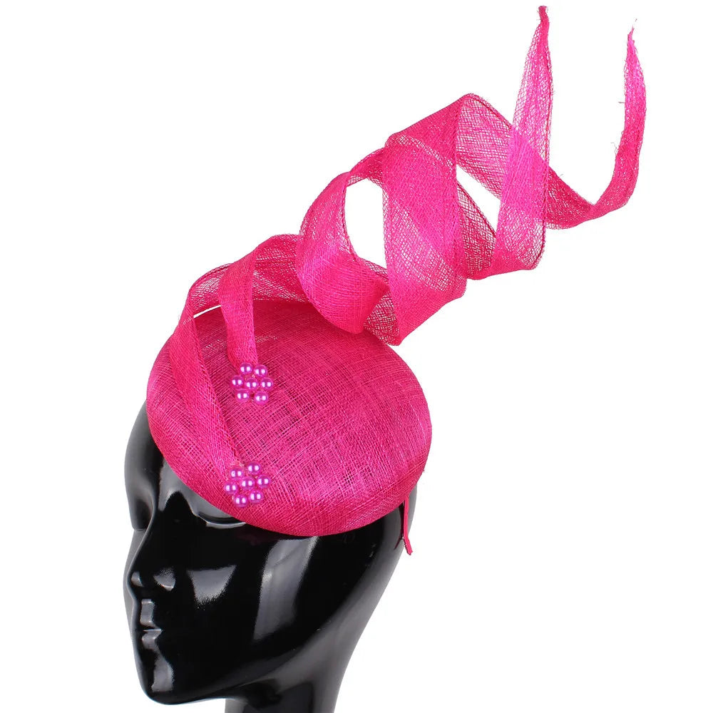 Women's Sinamay Fascinator Millinery Hat Cocktail Party Tea Chapeau Headbands