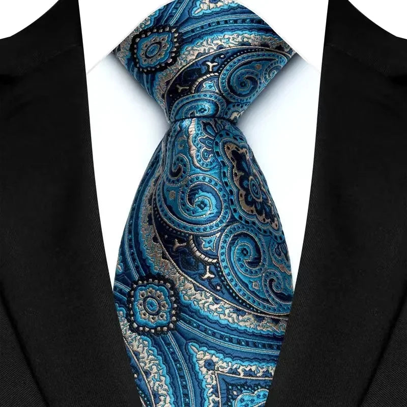 41 Colors 8CM Mens Ties Green Blue Plaid Stripes Floral Classic Business Jacquard Woven Neck ties For Wedding and Party
