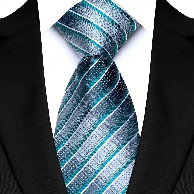 41 Colors 8CM Mens Ties Green Blue Plaid Stripes Floral Classic Business Jacquard Woven Neck ties For Wedding and Party