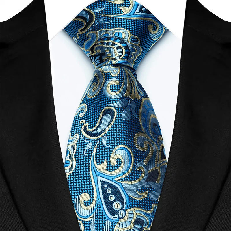 41 Colors 8CM Mens Ties Green Blue Plaid Stripes Floral Classic Business Jacquard Woven Neck ties For Wedding and Party