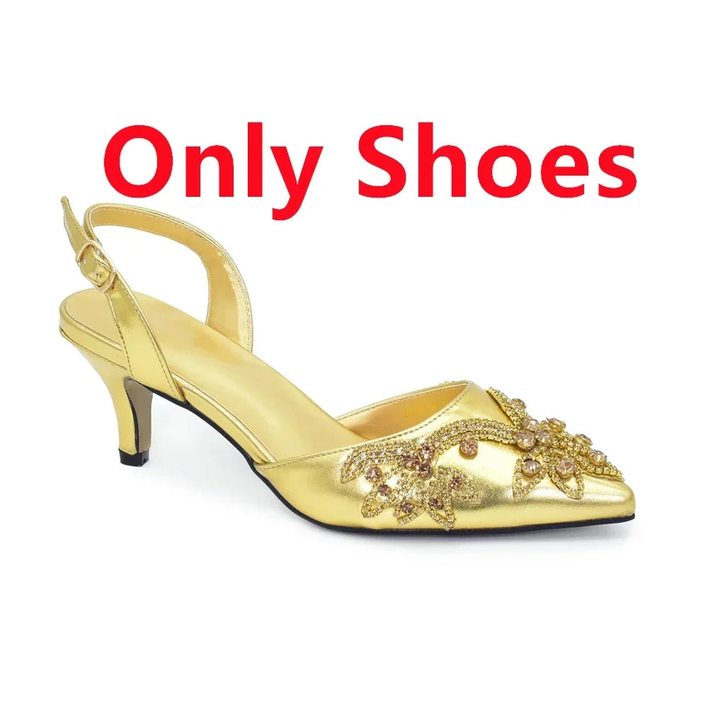 Italian Women's Shoes and Bag Set Comfortable for Party and Weddings