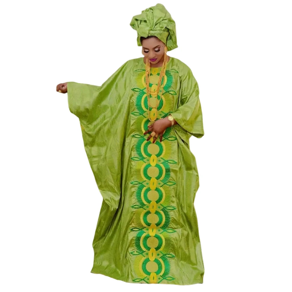 Plus Size Luxury Boubou Gown | Bazin Riche Embroidery African Wedding Dress | Women