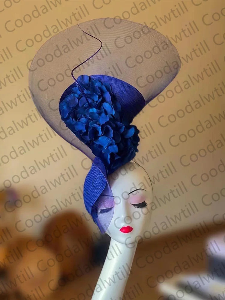 Beautiful Fascinator Hat For Women Elegant Weddings Pillbox Cap With Flower Luxury Party Derby Hat Femme Mariage Chapeau