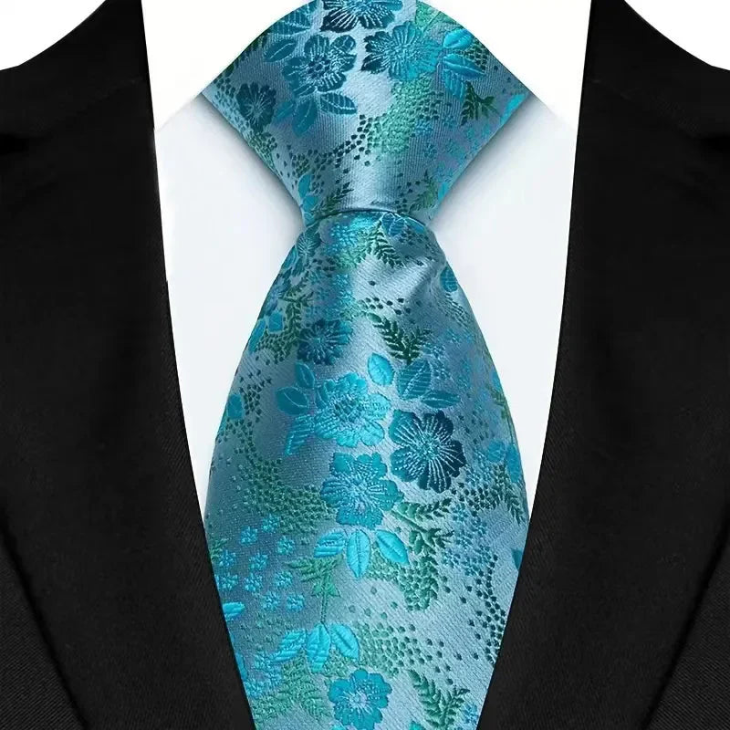 41 Colors 8CM Mens Ties Green Blue Plaid Stripes Floral Classic Business Jacquard Woven Neck ties For Wedding and Party