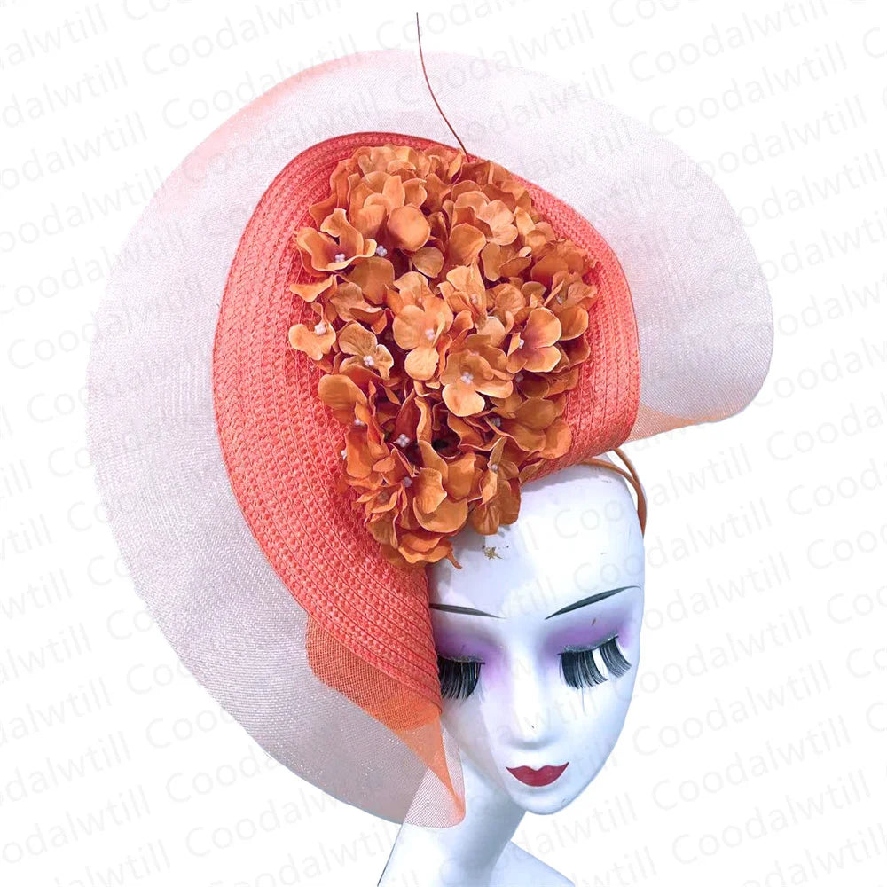Women's Elegant Fascinator Pillbox Cap With Flower Luxury Party Derby Hat