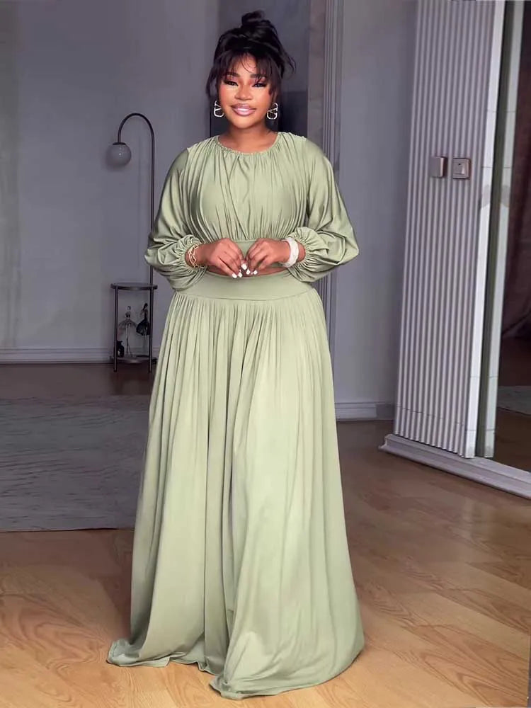 Female Clothing Autumn 2-piece Sets for Women Long Sleeve Top and Long Skirt Set Ladies Casual Dress Set Wholesale Dropshipping