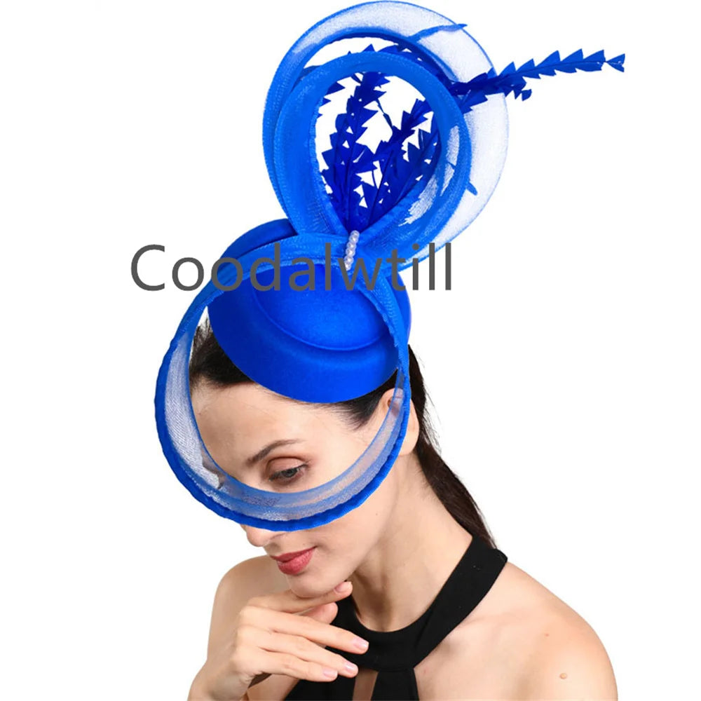 Charming Mesh Fascinator Hat Ladies Elegant Derby Beils Pillbox Fasciantor Feather Hair Accessories For Women Race Party Chapeau
