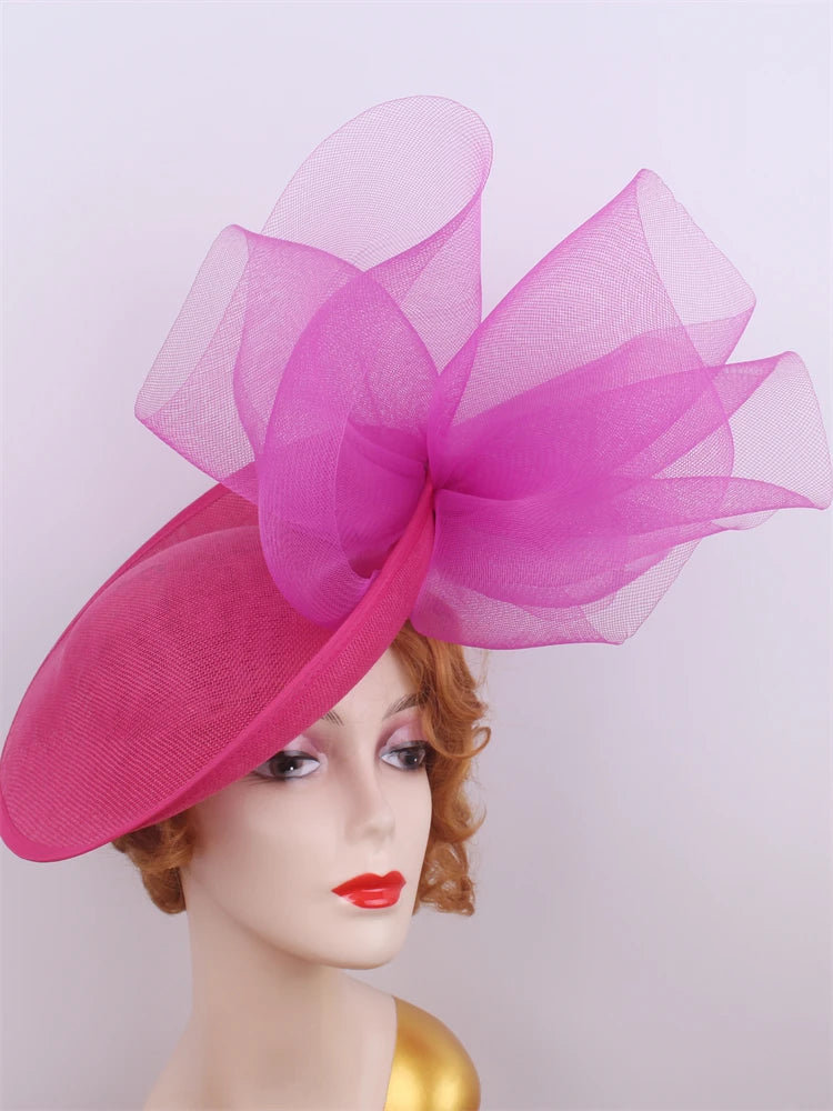 Elegant Wedding Mesh Flower Fascinator Hat for Women Ladies Party Tea Headpiece Royal Ascot Pillbox Hair Accessory