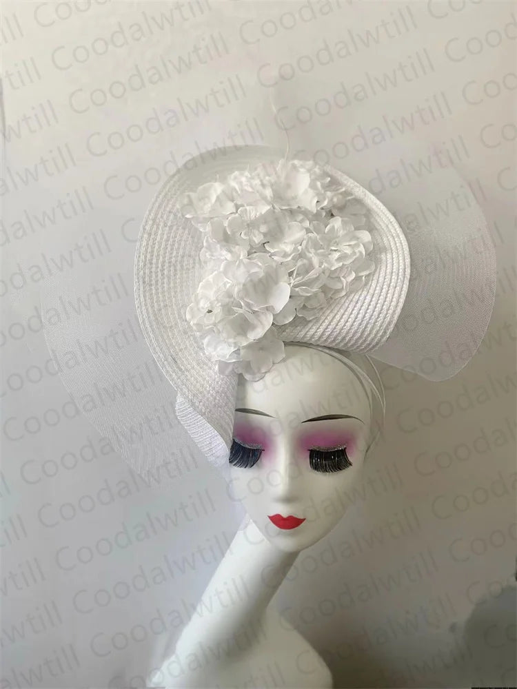 Women's Elegant Fascinator Pillbox Cap With Flower Luxury Party Derby Hat