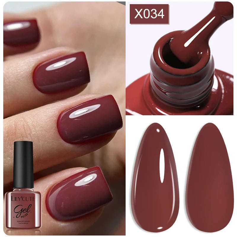 UV Gel Nail Polish | Brown Red Purple Coffee Shades | HotTrendyPicks