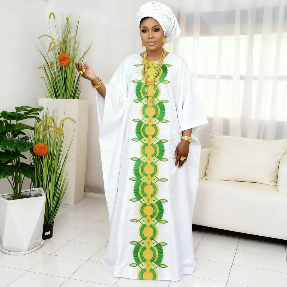 Plus Size Luxury Boubou Gown | Bazin Riche Embroidery African Wedding Dress | Women