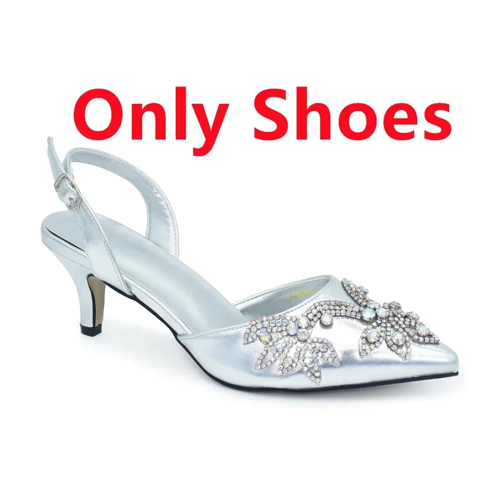 Italian Women's Shoes and Bag Set Comfortable for Party and Weddings
