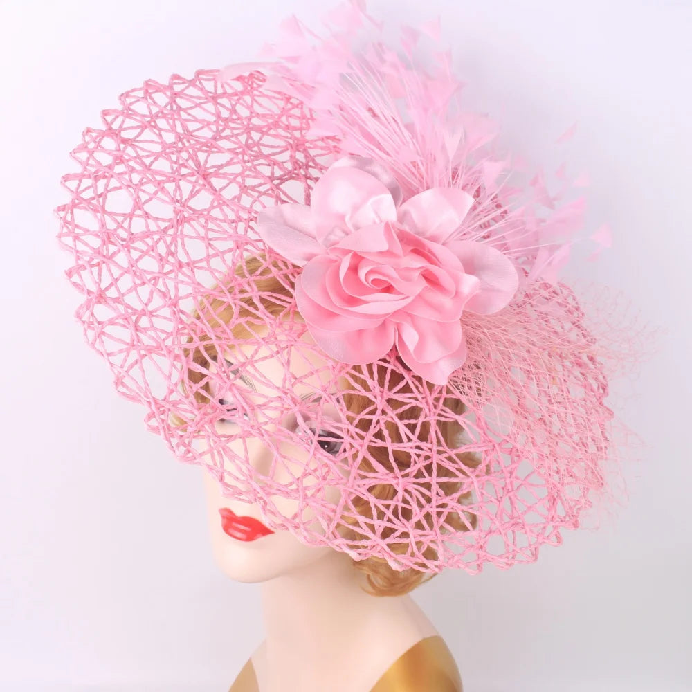 Floral Fascinator Headpiece - Bridal & Occasion Pillbox Hat
