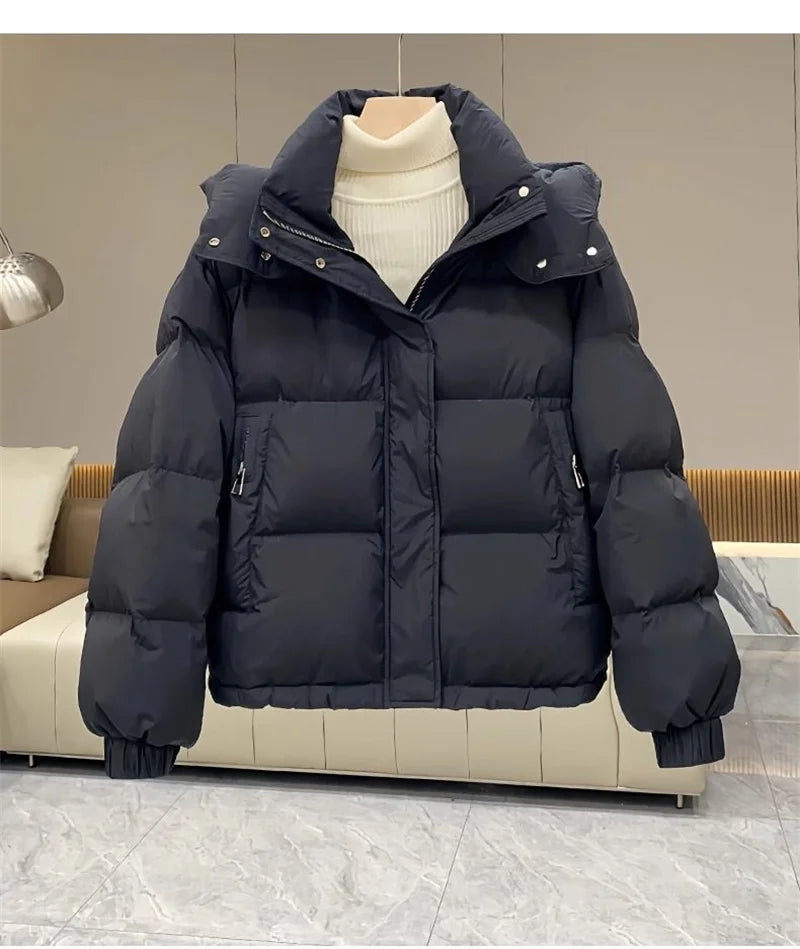 Autumn Winter New Women's Parkas Down Cotton Jacket Hooded Padded Parkas Jackets Warm Thick Coats Female Outerwear Streetwear