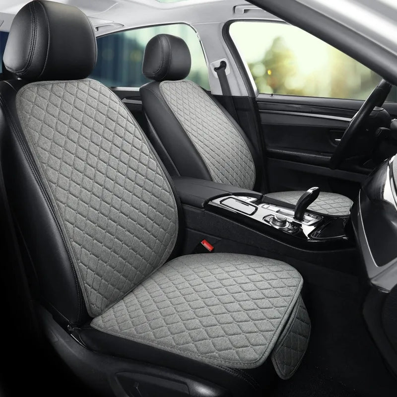 Universal Car Seat Cover Protector Linen Front Rear Back Flax Summer Cushion Pad Mat Sedan Suv Pick-up Car Interior Accessories