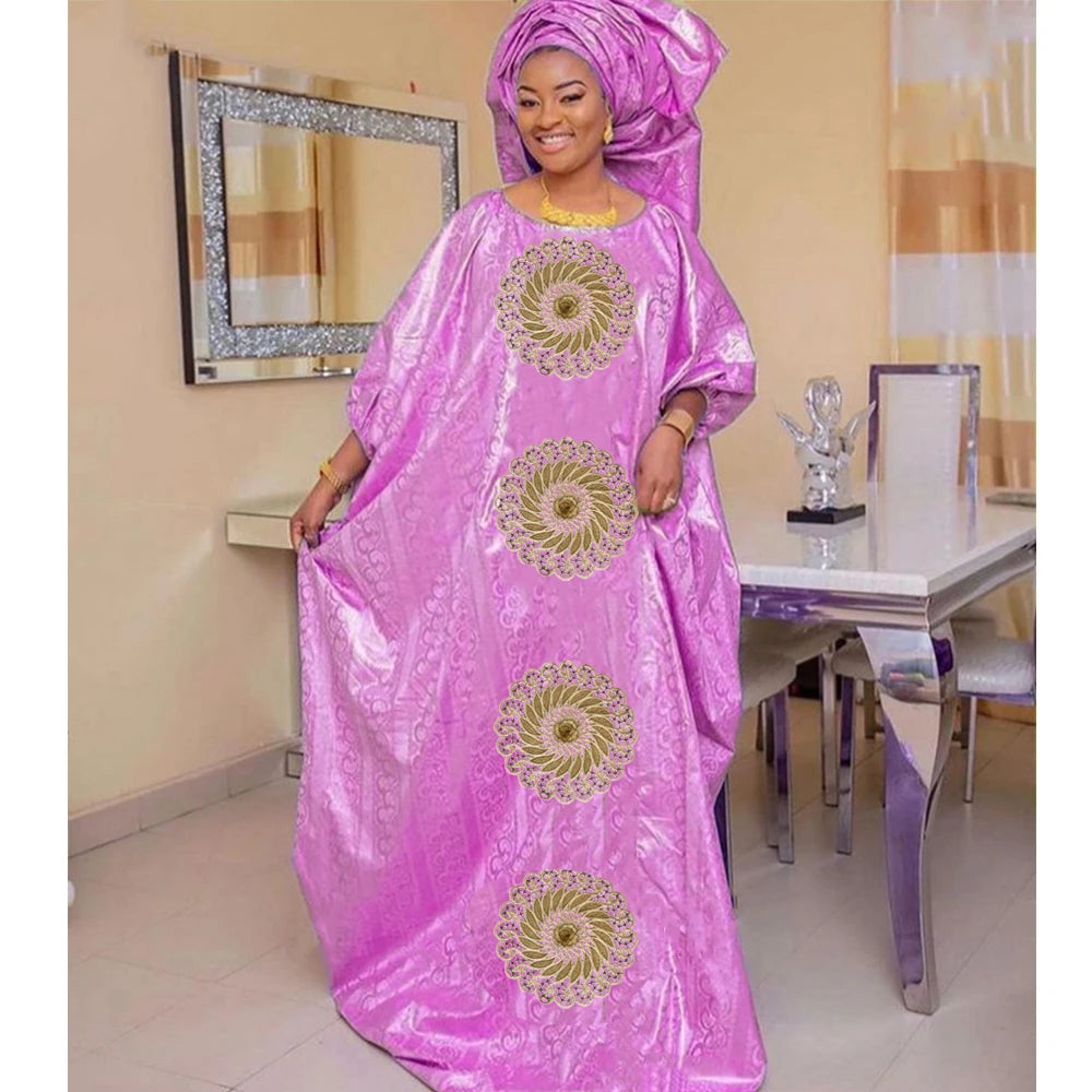 Quality Original Perfumed Bazin Dashiki Boubou African Traditional Dress Long Robe