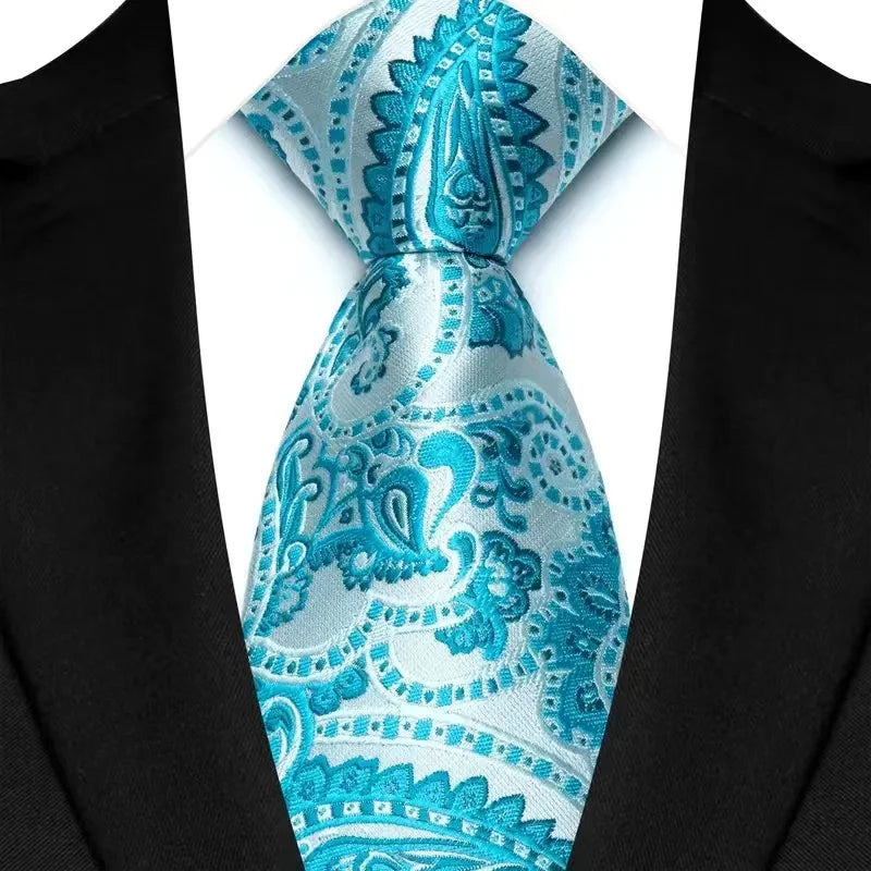 41 Colors 8CM Mens Ties Green Blue Plaid Stripes Floral Classic Business Jacquard Woven Neck ties For Wedding and Party