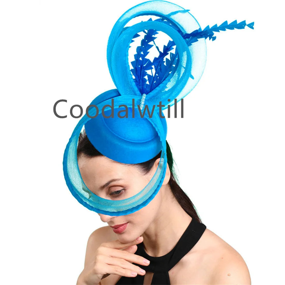 Charming Mesh Fascinator Hat Ladies Elegant Derby Beils Pillbox Fasciantor Feather Hair Accessories For Women Race Party Chapeau