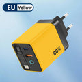 80W Super Fast Charge Type C USB Phone Charger With Telescopic USB C Cable For Iphone 16 15 Samsung Laptop With Light