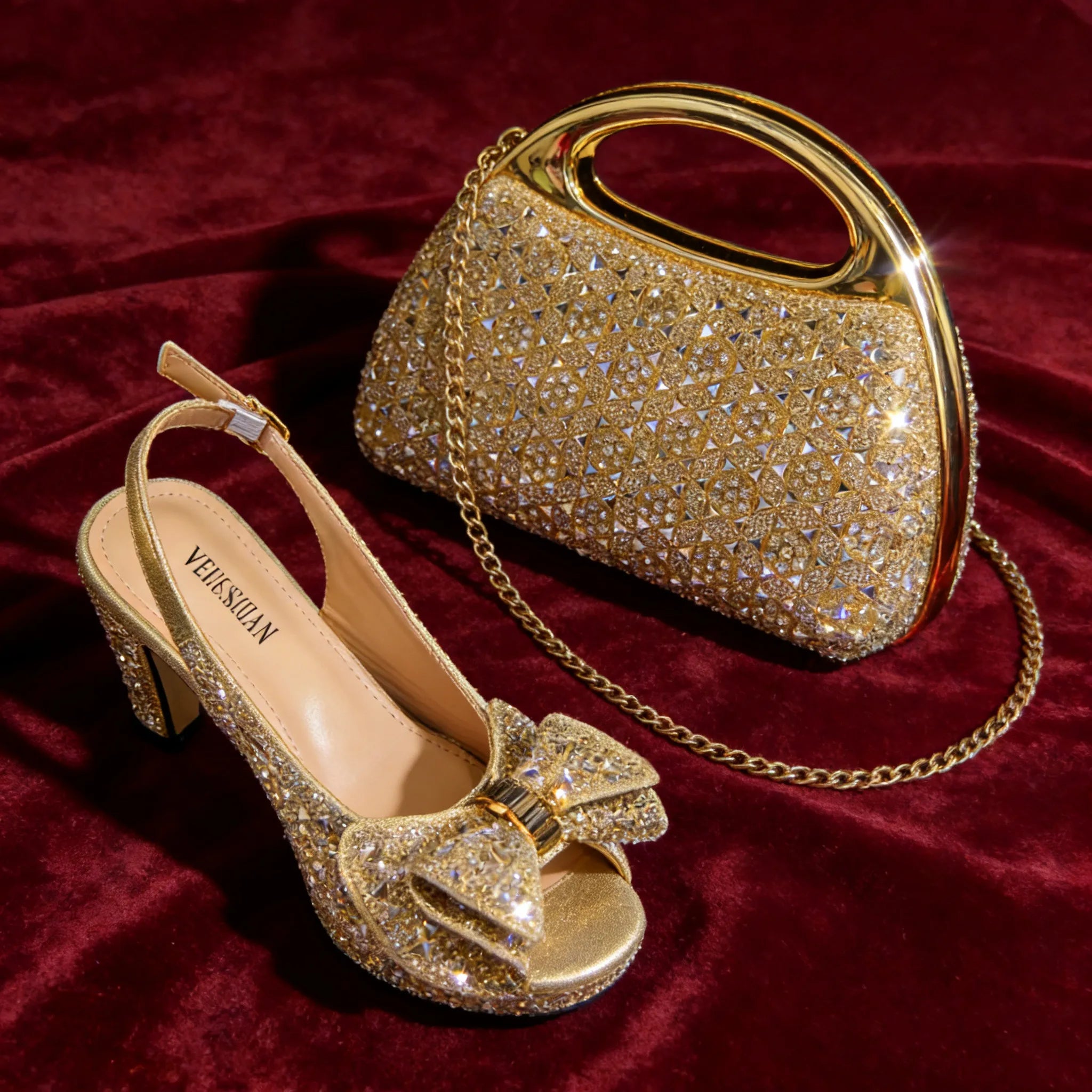 Women's Rhinestone Peep Toe High Heel Sandals | Spike Heel Party Shoes | EU 37–43