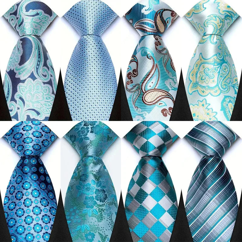 41 Colors 8CM Mens Ties Green Blue Plaid Stripes Floral Classic Business Jacquard Woven Neck ties For Wedding and Party