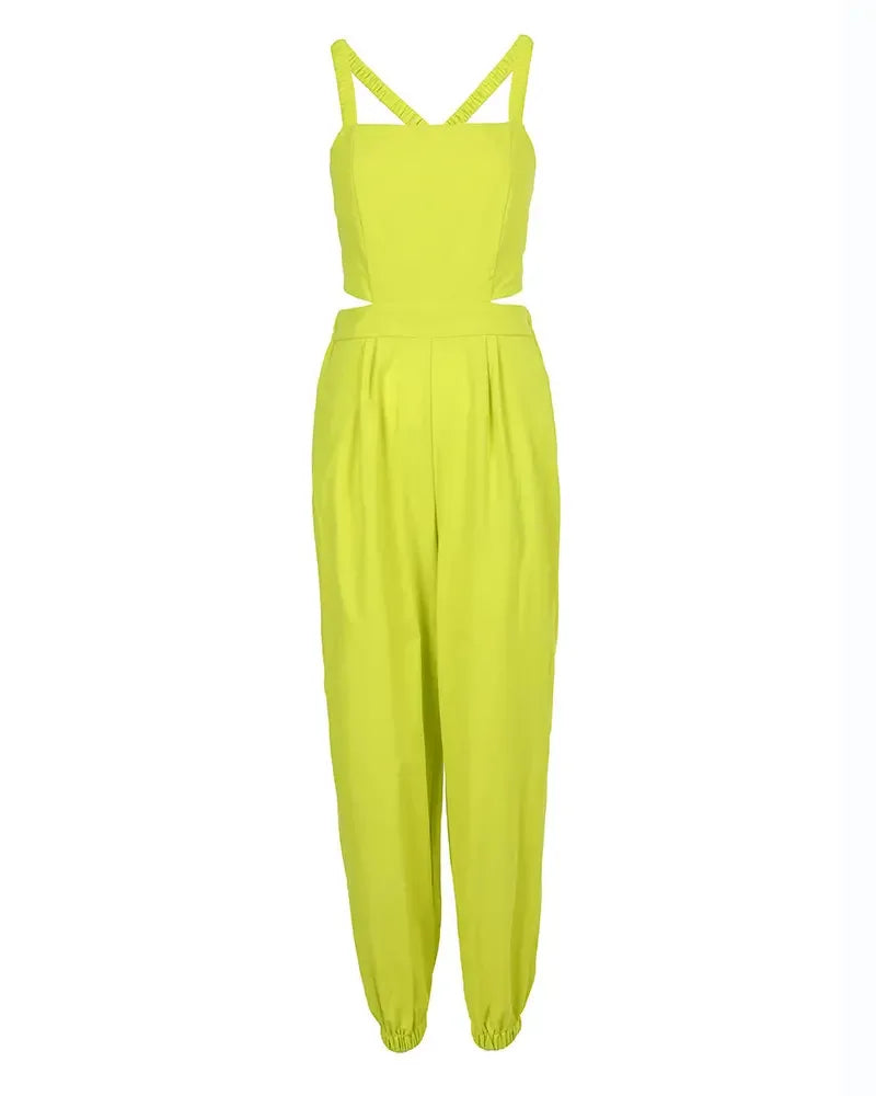 Elegant Women's jumpsuit 2024 Summer Fashion Strap Hollow Sexy Off waist Printed jumpsuit