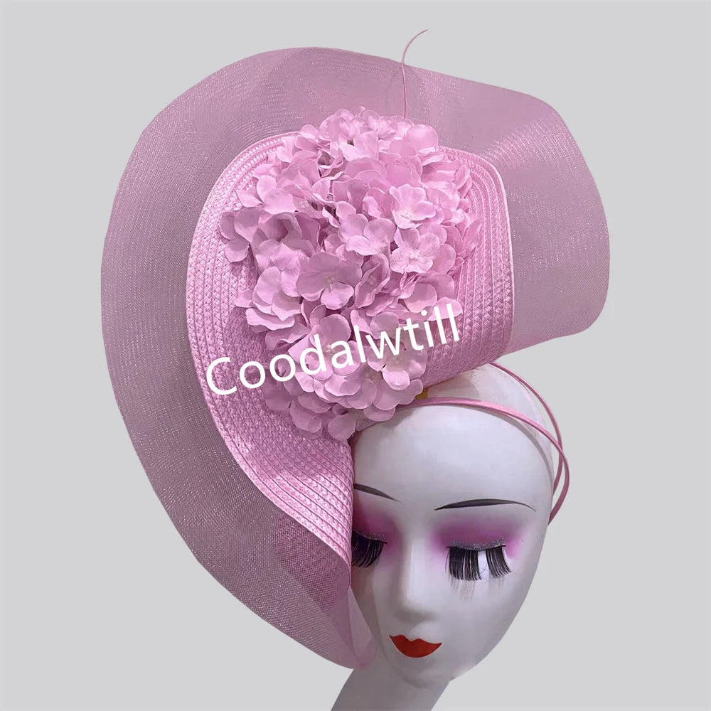 Women's Elegant Fascinator Pillbox Cap With Flower Luxury Party Derby Hat