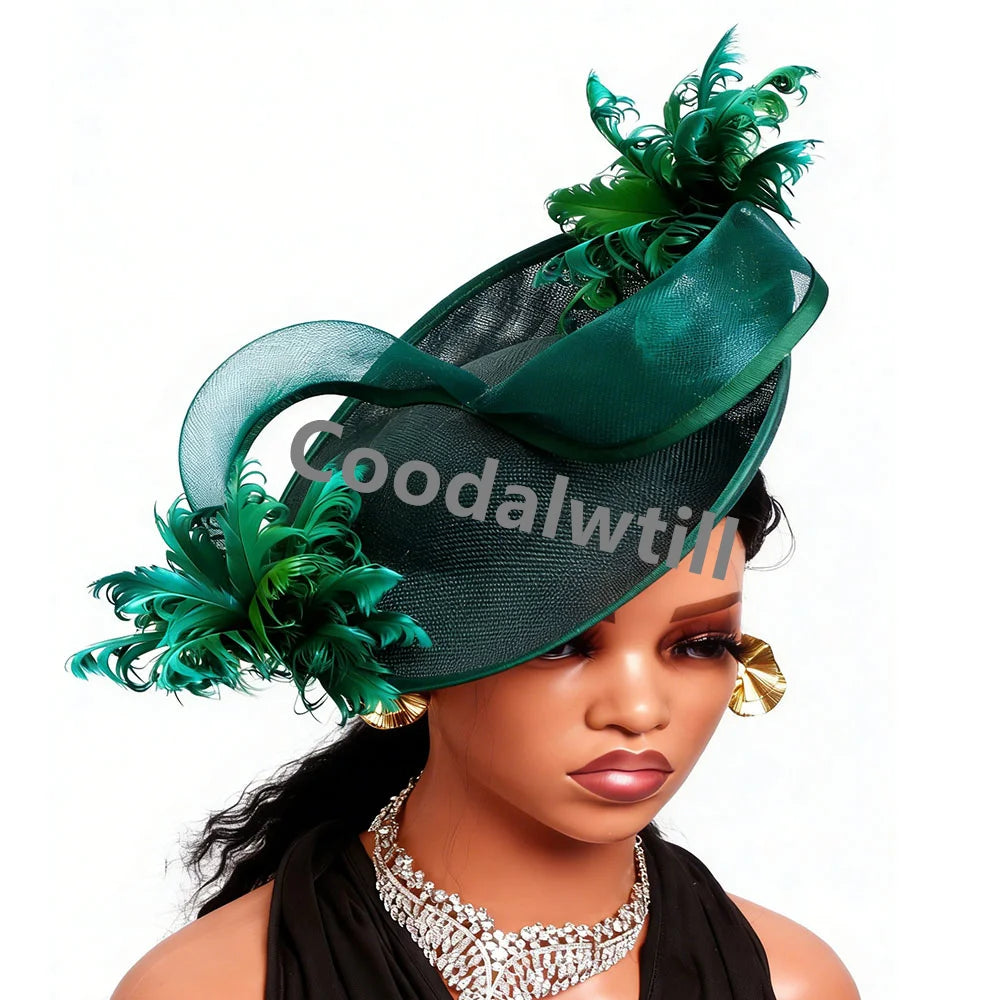 Royal Ascot Women Femme Fascinator Hair Accessories Ladies Cocktail Derby Headpiece Feather Fancy Bride Wedding Pillbox Caps