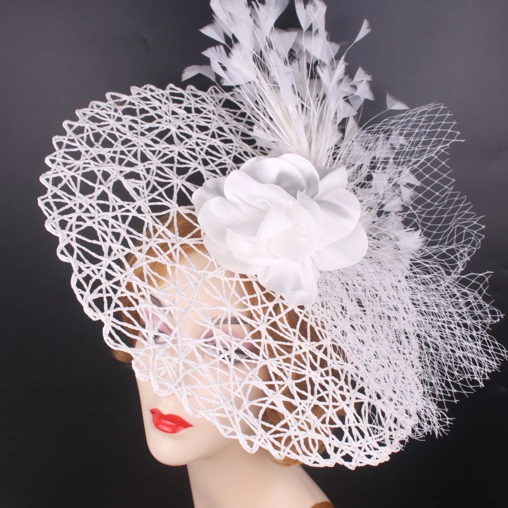 Floral Fascinator Headpiece - Bridal & Occasion Pillbox Hat