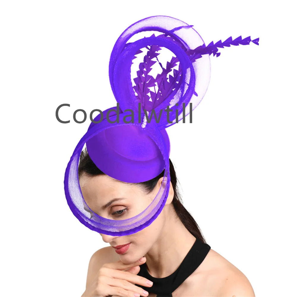 Charming Mesh Fascinator Hat Ladies Elegant Derby Beils Pillbox Fasciantor Feather Hair Accessories For Women Race Party Chapeau