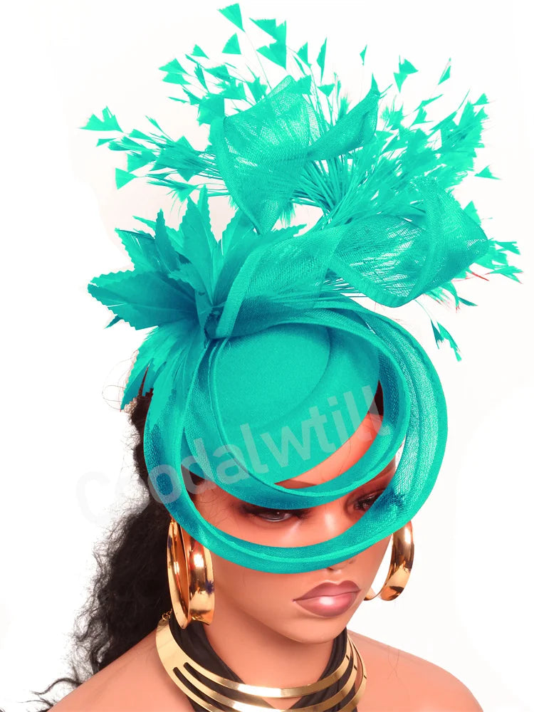 Wedding Mesh Pillbox Fascinator Hat Ladies Bride Kentucky Wedding Headwear Cocktail Church Party Chapeau Cap With Feather Clips