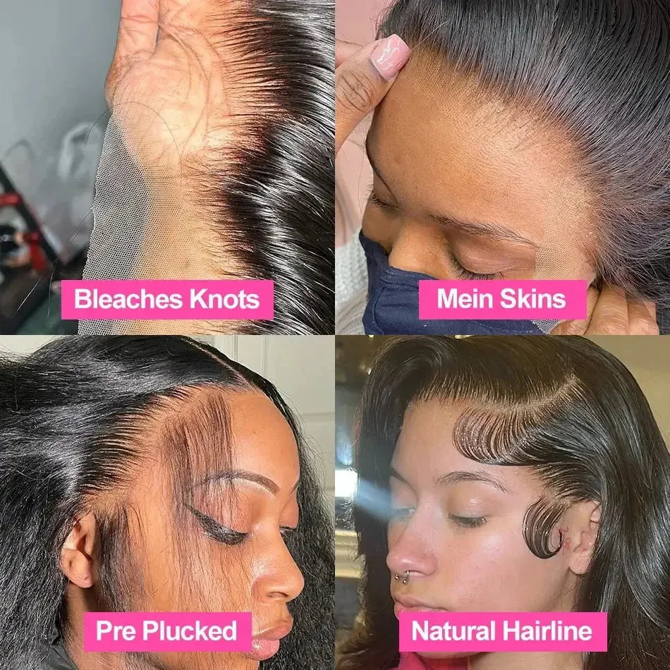 16Inch Vietnamese Super Double Drawn Bone Straight 13x4 Frontal Bob Wig with Human Hair Natural Black 210%Density For BlackWomen