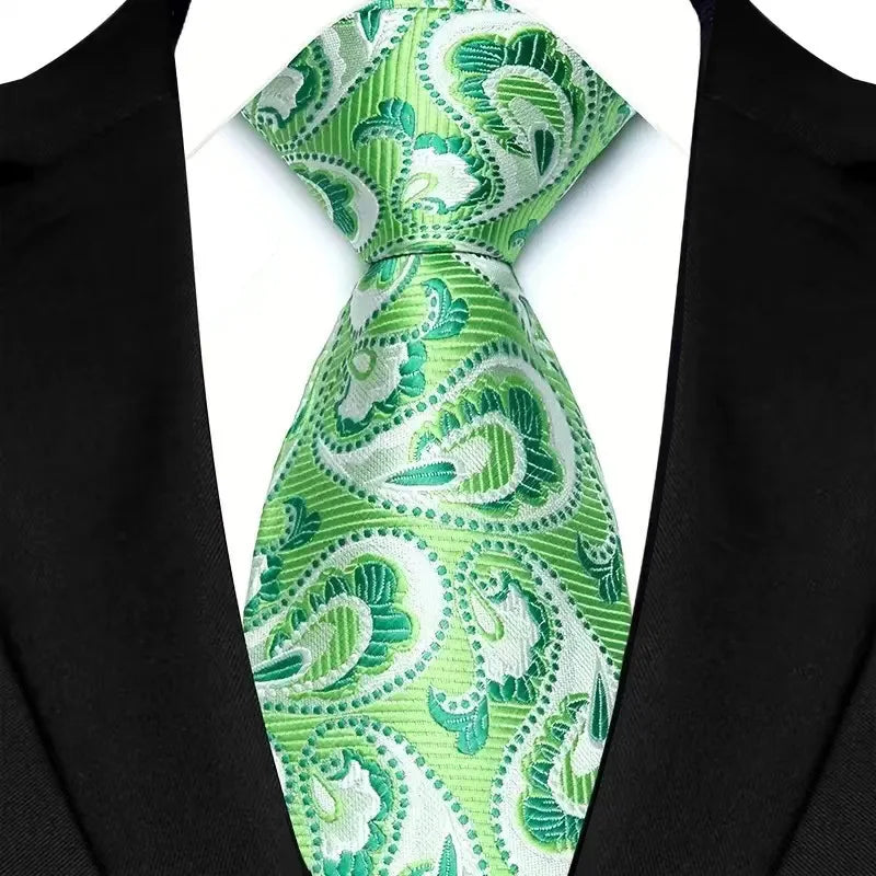 41 Colors 8CM Mens Ties Green Blue Plaid Stripes Floral Classic Business Jacquard Woven Neck ties For Wedding and Party
