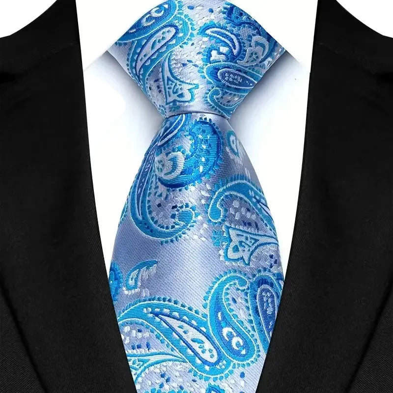 41 Colors 8CM Mens Ties Green Blue Plaid Stripes Floral Classic Business Jacquard Woven Neck ties For Wedding and Party