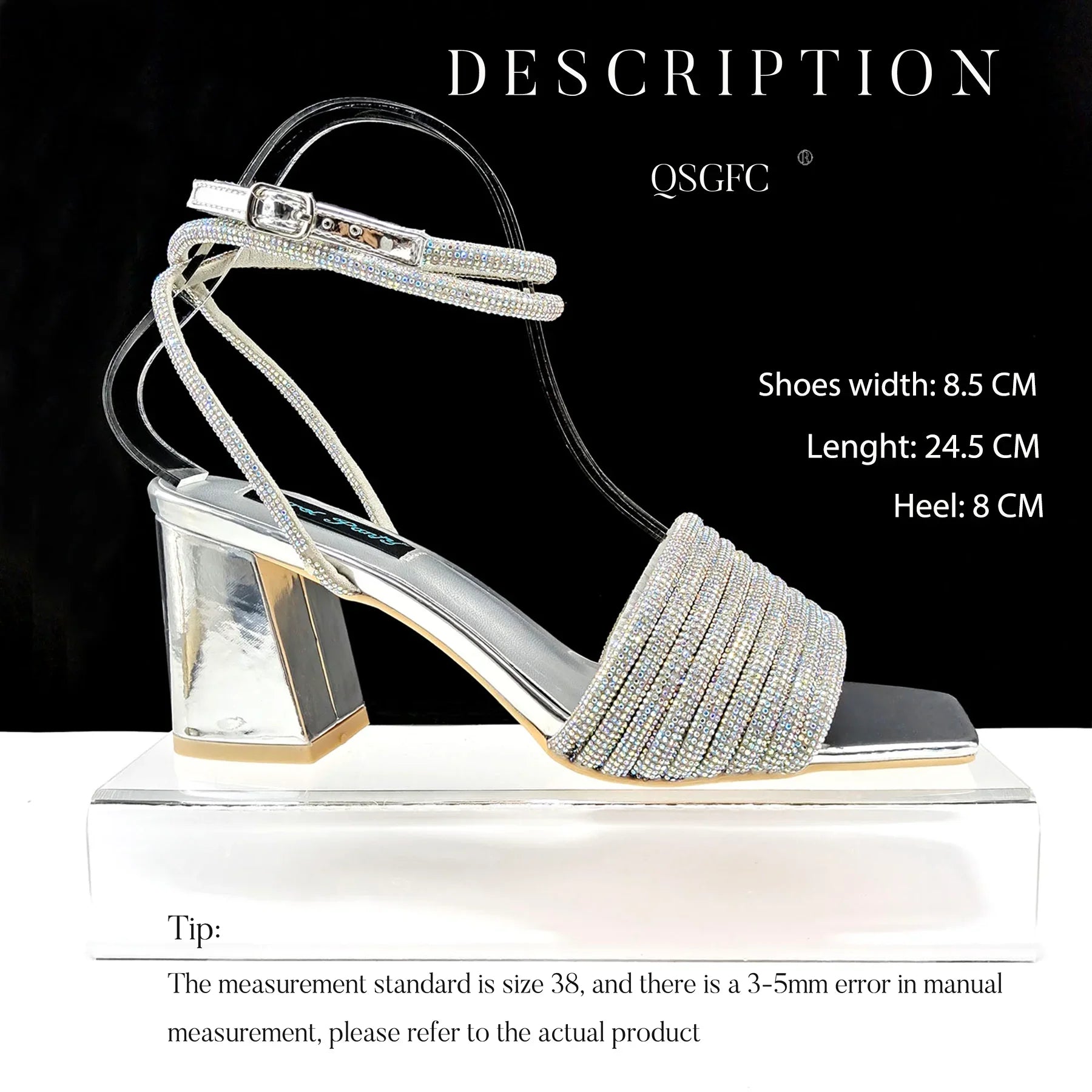 Olive Colour Personalised Design Rhinestone Decoration High Heel Peep Toe Banquet Ladies Shoes And Bag Set
