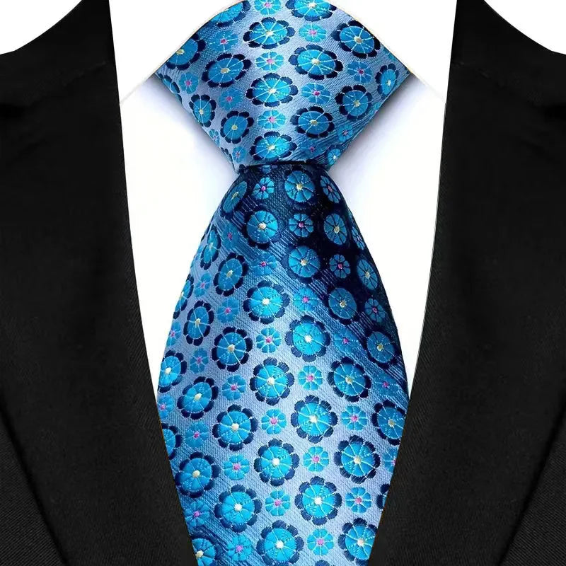 41 Colors 8CM Mens Ties Green Blue Plaid Stripes Floral Classic Business Jacquard Woven Neck ties For Wedding and Party