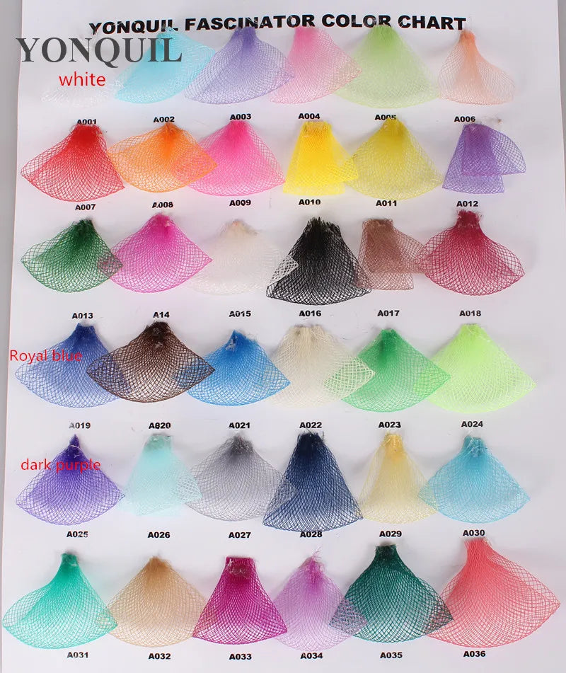 Solid Color Mesh Fascinator Wedding Hat Chapeau Cap - Women's Hairband Bride Headwear for Cocktail Tea Party Wild Hair Accessory
