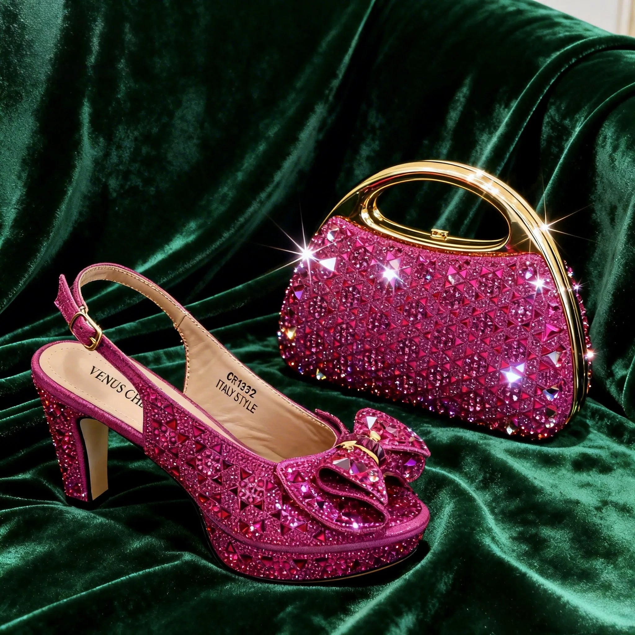 Women's Rhinestone Peep Toe High Heel Sandals | Spike Heel Party Shoes | EU 37–43