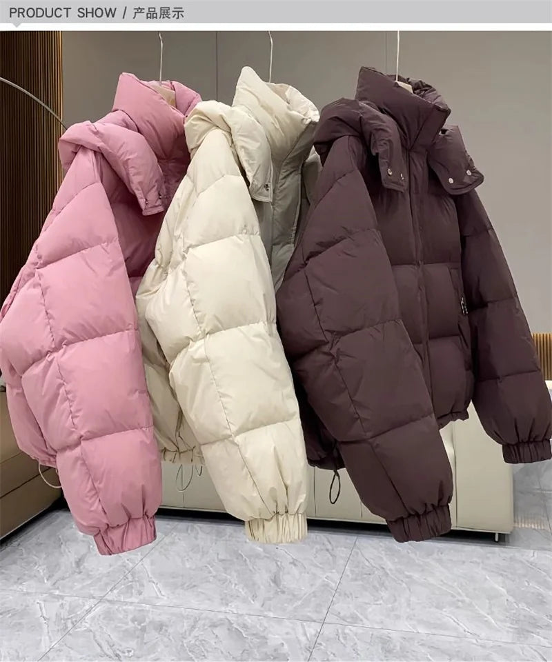 Autumn Winter New Women's Parkas Down Cotton Jacket Hooded Padded Parkas Jackets Warm Thick Coats Female Outerwear Streetwear
