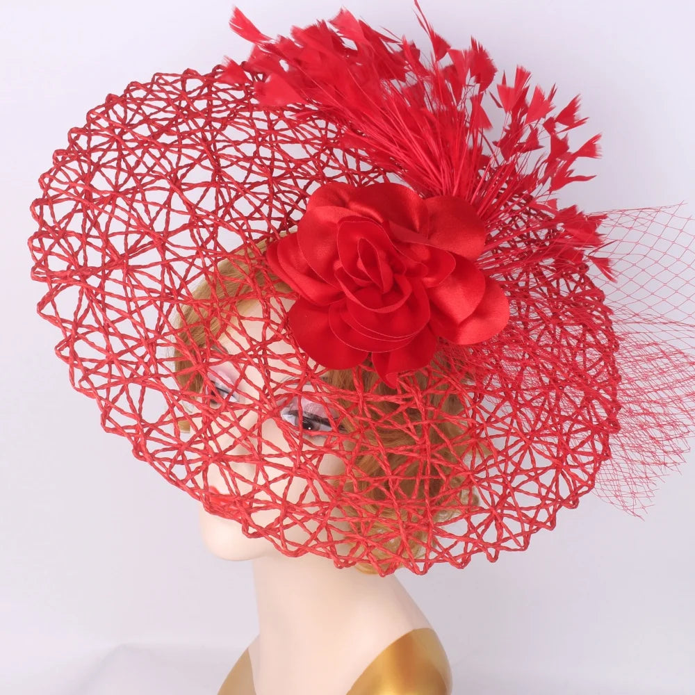 Floral Fascinator Headpiece - Bridal & Occasion Pillbox Hat