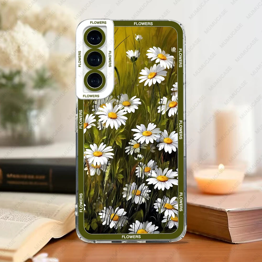 Phone Case For Samsung Galaxy A14 A21S A22 A24 A50 A31 A32 A33 A34 A51 A52 A53 A54 A71 A72 A73 Soft Cover Oil Painting Flowers