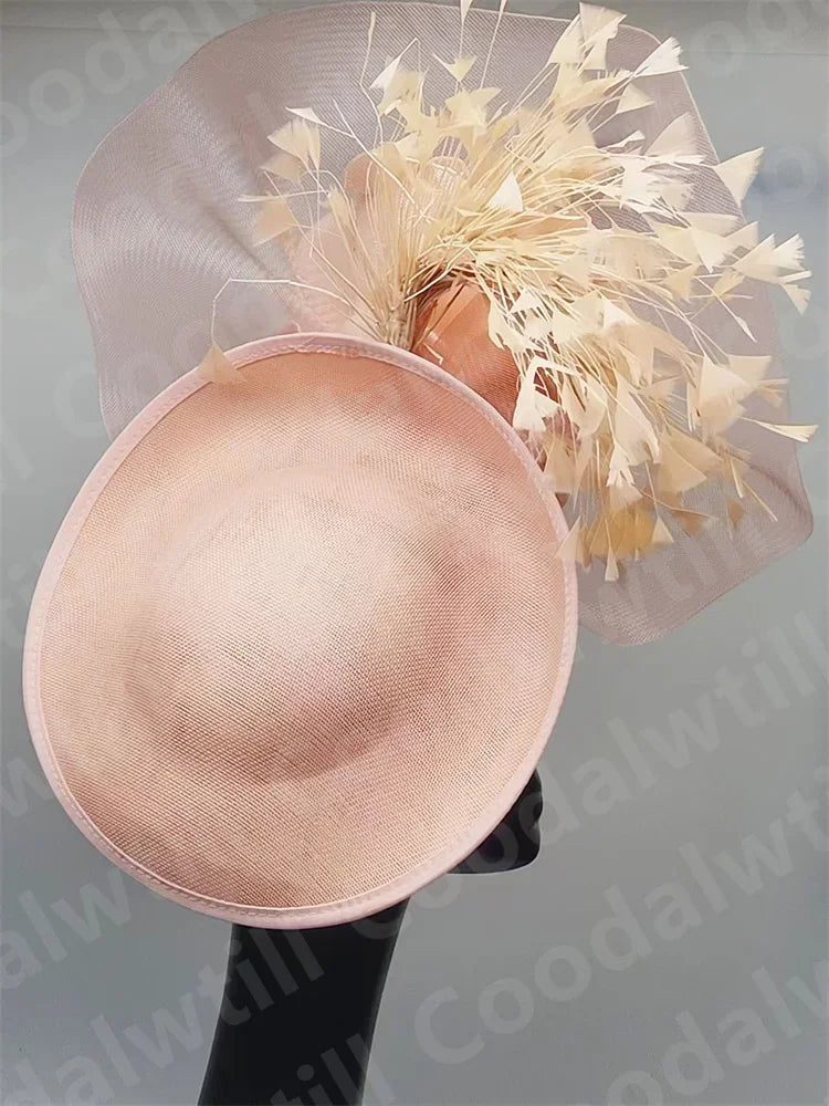 Big Flower Wedding Fascinator Hat Women Formal Party Tea Headpiece Ladies Cocktail Church Chapeau Cap Headband Woman Millinery