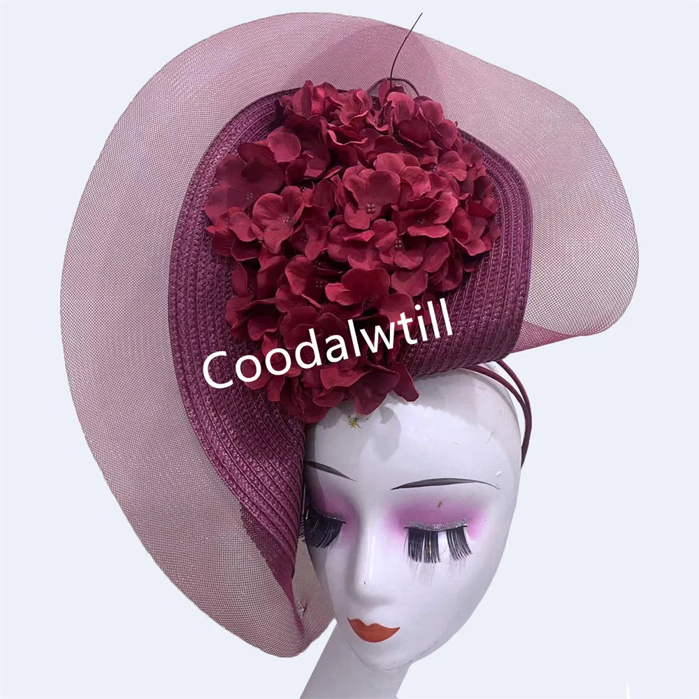 Women's Elegant Fascinator Pillbox Cap With Flower Luxury Party Derby Hat