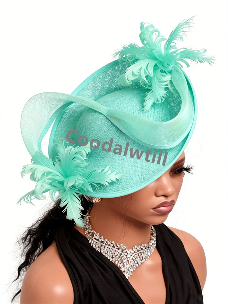Women's Fascinator Derby Headpiece Feather Fancy Caps